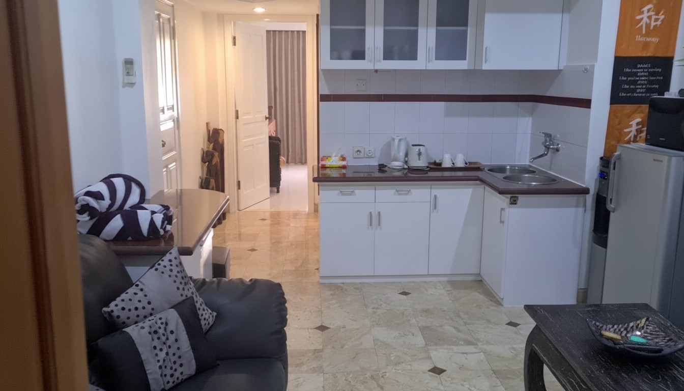 Fully Equipped Modern Kitchen in Barbs Bali Apartments Legian Beach